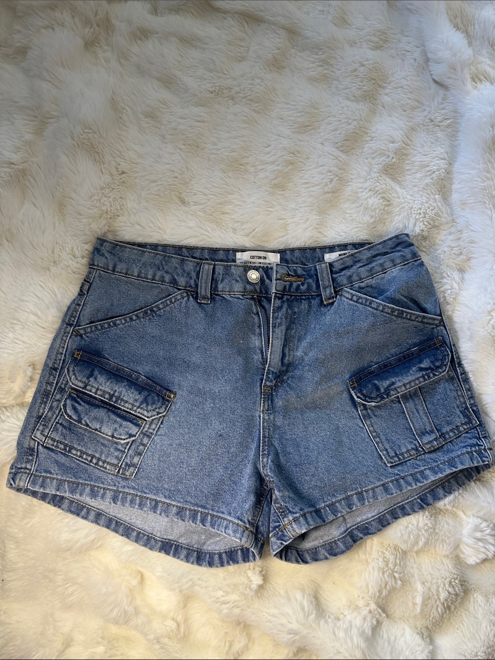 Cotton On Denim Cargo Shorts - Blue